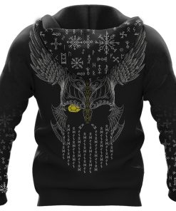 Viking Hoodie Fenrir Wolf And Odin Art