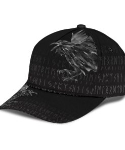 Viking Classic Cap Norse Raven Of Odin With Rune