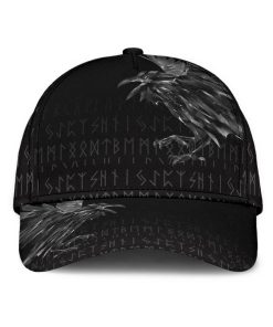 Viking Classic Cap Norse Raven Of Odin With Rune