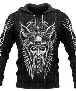 Viking Hoodie Odin Vegvisir With Futhark Runic