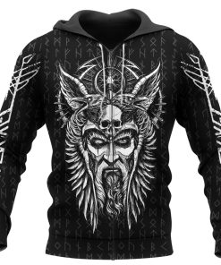 Viking Hoodie Odin Vegvisir With Futhark Runic