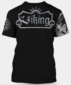 Viking T-shirt Jormungandr And Vegvisir Norse Mythology