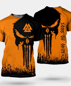 Viking T-shirt Skull Valknut Sons Of Odin