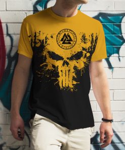 Viking T-shirt Valknut Skull Until Valhalla Fenrir