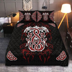 Viking Quilt Bedding Set Dragon Emblem Used By The Vikings