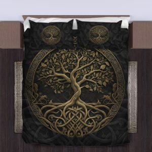Viking Quilt Bedding Set The tree of Life Yggdrasil Celtic
