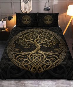 Viking Quilt Bedding Set The tree of Life Yggdrasil Celtic