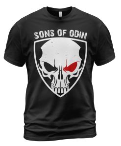 Viking T-shirt Sons Of Odin Skull Shield Back