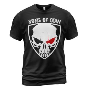 Viking T-shirt Sons Of Odin Skull Shield Back