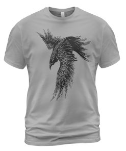 Viking T-shirt Raven Of Odin Norse Art Ash