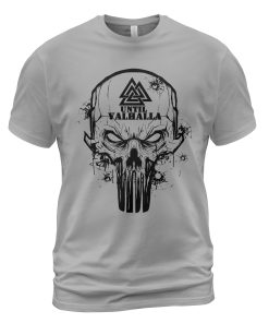 Viking T-shirt Until Valhalla Valknut Skull Ash