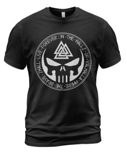 Viking T-shirt Valhalla Where The Brave Shall Live Forever Black