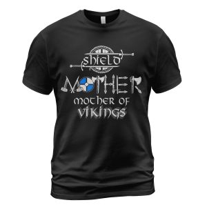Viking T-shirt Shield Mother - Mother Of Vikings Black
