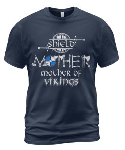 Viking T-shirt Shield Mother - Mother Of Vikings Navy