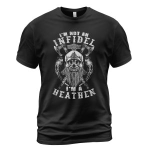 Viking T-shirt Heathen Not An Infidel Black