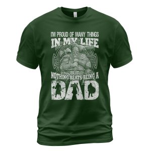 Viking T-shirt Nothing Beats Being A Dad Forest Green