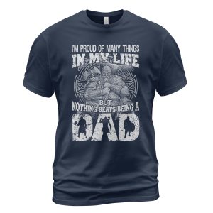 Viking T-shirt Nothing Beats Being A Dad Navy