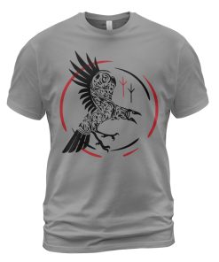 Viking T-shirt Norse Raven Of Odin Ash