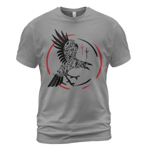 Viking T-shirt Norse Raven Of Odin Ash