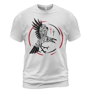Viking T-shirt Norse Raven Of Odin White