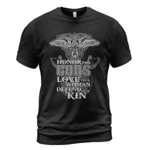 Viking T-shirt Honor The Gods Love Your Woman Black
