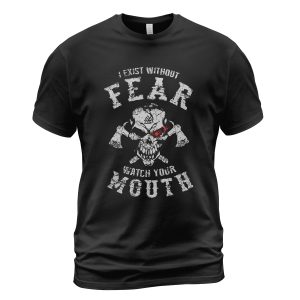 Viking T-shirt Exist Without Watch Your Mouth Black