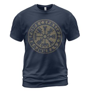 Viking T-shirt Vegvisir Rune Stone Navy