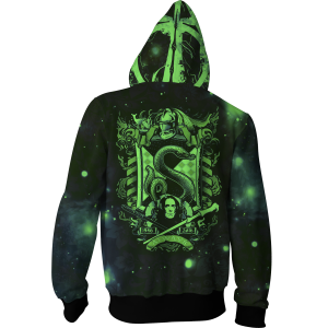 The Slytherin Snake Harry Potter 3D Zip Up Hoodie