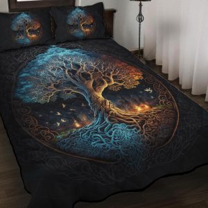Viking Quilt Bedding Set Tree Of Life Old Norse Art c