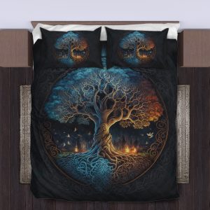 Viking Quilt Bedding Set Tree Of Life Old Norse Art d