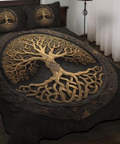 Viking Quilt Bedding Set Tree Of Life Norse 3D Art c