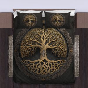 Viking Quilt Bedding Set Tree Of Life Norse 3D Art d