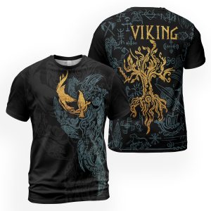 Viking T-shirt Ravens And Tree Of Life Yggdrasil