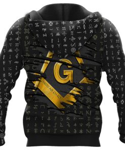 Freemason Hoodie Darknesslight Mason Symbok Gold Back