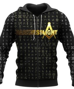 Freemason Hoodie Darknesslight Mason Symbok Gold Zip