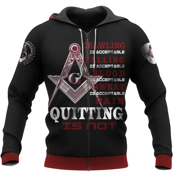 Freemason Hoodie On The Level Quitting Is Not Zip