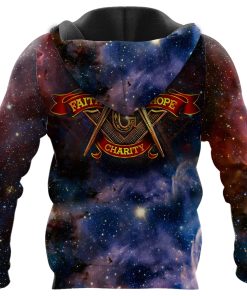 Freemason Hoodie Faith Hope Charity Galaxy Back