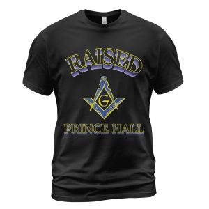 Freemason T-shirt Raised Prince Hall Symbol Black