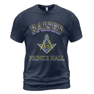 Freemason T-shirt Raised Prince Hall Symbol Navy