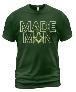 Freemason T-shirt Made Man Masson Skull Symbol Forest Green