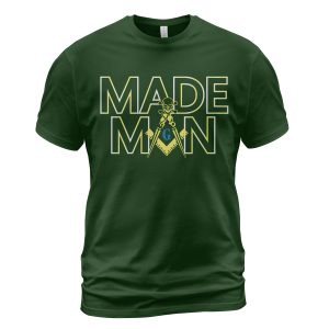 Freemason T-shirt Made Man Masson Skull Symbol Forest Green