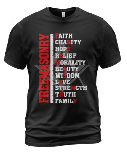 Freemason T-shirt Faith Charity Hope Family Black