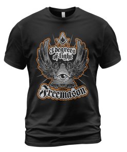 Freemason T-shirt Masonic Eye 3 Degrees Of Light Black