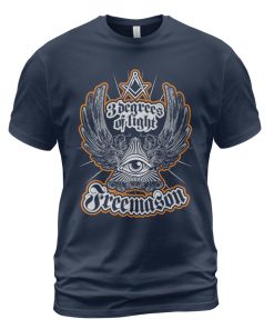 Freemason T-shirt Masonic Eye 3 Degrees Of Light Navy