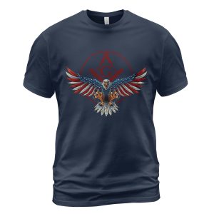 Freemason T-shirt Flag Eagle Red Mason Symbol Navy