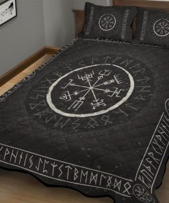 Viking Quilt Bedding Set Vegvisir Rune Norse Vintage 2