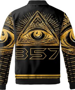 Freemason Bomber Jacket Personalized Eye of Providence 357 Back