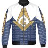 Freemason Bomber Jacket Personalized Gold Symbol Front