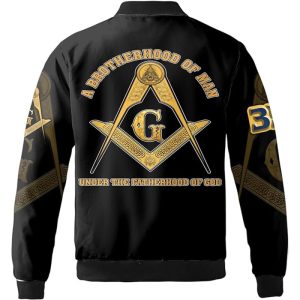 Freemason Bomber Jacket Personalized Under The Fatherhood Of God Back