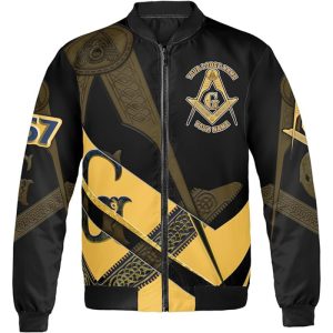 Freemason Bomber Jacket Personalized Under The Fatherhood Of God Front